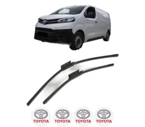 Set stergatoare TOYOTA PROACE Platform/Chassis (MDZ_) din 2016-2024, pentru parbriz auto, 2 bucati, Bosch Aerotwin, din cauciuc siliconat rezistent, 4 Stickere Auto TOYOTA v54657