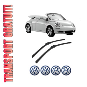 Set stergatoare Volkswagen BEETLE Convertible (5C7, 5C8) din 2011-2019, pentru parbriz auto, 2 bucati, Bosch Aerotwin, din cauciuc siliconat rezistent, 4 Stickere Auto Volkswagen