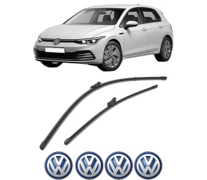 Set stergatoare Volkswagen GOLF VIII (CD1, DA1) din 2019-2024, pentru parbriz auto, 2 bucati, Valeo Silencio Xtrm, din cauciuc siliconat rezistent, 4 Stickere Auto Volkswagen v37302