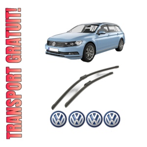 Set stergatoare Volkswagen PASSAT B8 Variant (3G5, CB5) din 2014-2024, pentru parbriz auto, 2 bucati, Bosch Aerotwin, din cauciuc siliconat rezistent, 4 Stickere Auto Volkswagen
