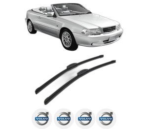 Set stergatoare VOLVO C70 I Convertible (873) din 1998-2005, pentru parbriz auto, 2 bucati, Bosch Aerotwin Retrofit, din cauciuc siliconat rezistent, 4 Stickere Auto VOLVO v47397