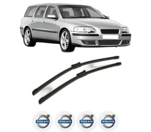 Set stergatoare VOLVO V70 II (285) din 1999-2008, pentru parbriz auto, 2 bucati, Bosch Aerotwin, din cauciuc siliconat rezistent, 4 Stickere Auto VOLVO v43127