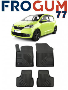 Skoda Citigo Din 10.2011 - 2019, Hatchback , Set Covorase Auto Tip Tavita Premium 3D, din cauciuc accesorii pentru autoturismul tau - masina v165998