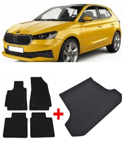 Skoda Fabia IV din 2021 - Prezent Hatchback *1 , Set Covorase + tavita portbagaj auto - Img 2