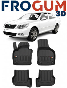 Skoda Octavia II Scout, Hatchback, Din 03.2004 - 01.2013 , Set Covorase Auto Tip Tavita Premium 3D, din cauciuc accesorii pentru autoturismul tau - masina v172123