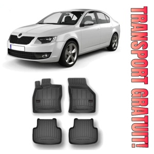 Skoda Octavia III Scout, Hatchback, Din 05.2013 - 05.2020 , Set Covorase Auto Tip Tavita Premium 3D, din cauciuc