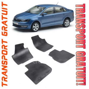 Skoda Rapid fabricat din 10.2012 - 03.2019, Sedan, set covorase auto dedicate, din cauciuc 100% Premium