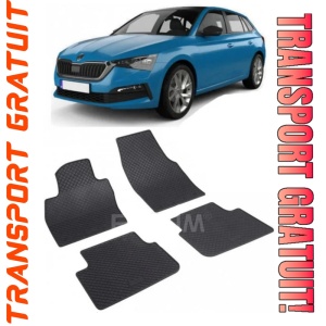 Skoda Scala, Hatchback, fabricat din 04.2019 - Prezent, set covorase auto dedicate, din cauciuc 100% Premium
