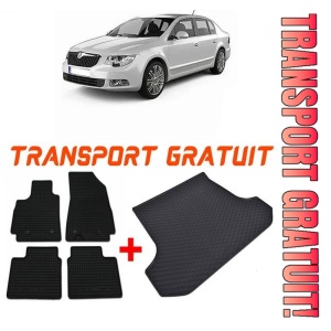 Skoda Superb III din 05.2015 - Prezent Sedan *2 , Set Covorase + tavita portbagaj auto