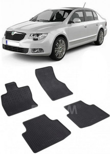 Skoda Superb III, Sedan, fabricat din 05.2015 - Prezent, set covorase auto dedicate, din cauciuc 100% Premium accesorii pentru autoturismul tau - masina v161075