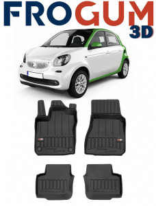 Smart Forfour II Din 2014 - Prezent, Hatchback , Set Covorase Auto Tip Tavita Premium 3D, din cauciuc accesorii pentru autoturismul tau - masina v162837