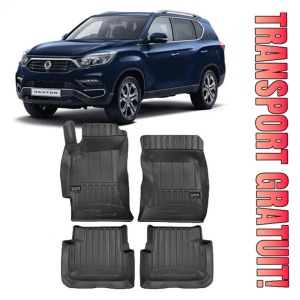 Ssang Yong Rexton IV, Din 2017 - Prezent , Set Covorase Auto Tip Tavita Premium 3D, din cauciuc