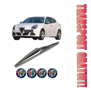 Stergator lamela spate ALFA ROMEO GIULIETTA (940_) din 2010 - 2020, pentru luneta auto, Bosch Twin, din cauciuc siliconat rezistent, 4 Stickere Auto ALFA ROMEO