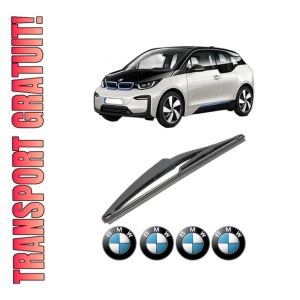 Stergator lamela spate BMW Seria i3 (I01) din 2013, pentru luneta auto, Valeo Silencio, din cauciuc siliconat rezistent, 4 Stickere Auto BMW