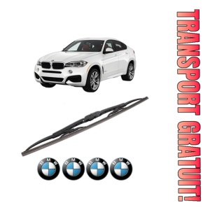 Stergator lamela spate BMW Seria X6 (F16, F86) din 2014 - 2019, pentru luneta auto, Bosch Twin, din cauciuc siliconat rezistent, 4 Stickere Auto BMW