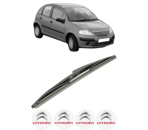 Stergator lamela spate CITROEN C3 I (FC_, FN_) din 2002 - 2012, pentru luneta auto, Bosch Twin, din cauciuc siliconat rezistent, 4 Stickere Auto CITROEN v28266