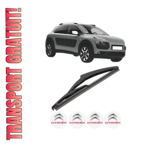 Stergator lamela spate CITROEN C4 CACTUS din 2014 - 2018, pentru luneta auto, Valeo Silencio, din cauciuc siliconat rezistent, 4 Stickere Auto CITROEN