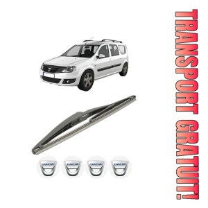 Stergator lamela spate DACIA LOGAN MCV II din 2013, pentru luneta auto, Bosch Twin, din cauciuc siliconat rezistent, 4 Stickere Auto DACIA