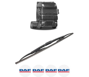Stergator lamela spate DAF 95 XF din 1997 - 2002, pentru luneta auto, Bosch Twin, din cauciuc siliconat rezistent, 4 Stickere Auto DAF v29162