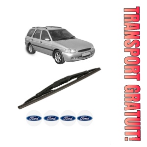 Stergator lamela spate FORD ESCORT CLASSIC Turnier (ANL) din 1999 - 2000, pentru luneta auto, Bosch Twin, din cauciuc siliconat rezistent, 4 Stickere Auto FORD