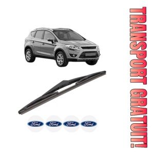 Stergator lamela spate FORD KUGA I din 2008 - 2019, pentru luneta auto, Bosch Twin, din cauciuc siliconat rezistent, 4 Stickere Auto FORD