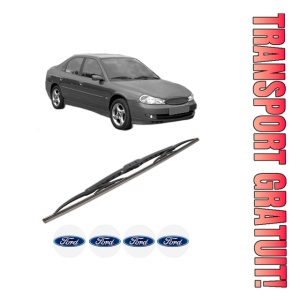 Stergator lamela spate FORD MONDEO II (BAP) din 1996 - 2000, pentru luneta auto, Bosch Twin, din cauciuc siliconat rezistent, 4 Stickere Auto FORD
