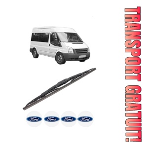 Stergator lamela spate FORD TRANSIT Bus (FD_ _, FB_ _, FS_ _, FZ_ _, FC_ _) din 2000 - 2014, pentru luneta auto, Bosch Twin, din cauciuc siliconat rezistent, 4 Stickere Auto FORD
