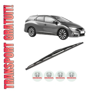 Stergator lamela spate HONDA CIVIC IX Tourer (FK) din 2014 - 2016, pentru luneta auto, Valeo Silencio, din cauciuc siliconat rezistent, 4 Stickere Auto HONDA