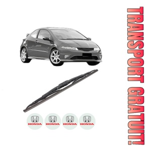 Stergator lamela spate HONDA CIVIC VIII Hatchback (FN, FK) din 2005 - 2012, pentru luneta auto, Bosch Twin, din cauciuc siliconat rezistent, 4 Stickere Auto HONDA