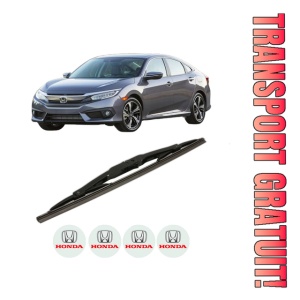 Stergator lamela spate HONDA CIVIC X Hatchback (FC_, FK_) din 2017 - 2022, pentru luneta auto, Bosch Twin, din cauciuc siliconat rezistent, 4 Stickere Auto HONDA