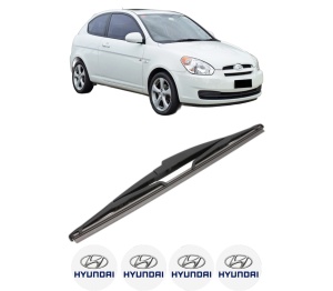 Stergator lamela spate HYUNDAI ACCENT III (MC) din 2005 - 2010, pentru luneta auto, Valeo Silencio, din cauciuc siliconat rezistent, 4 Stickere Auto HYUNDAI v17602