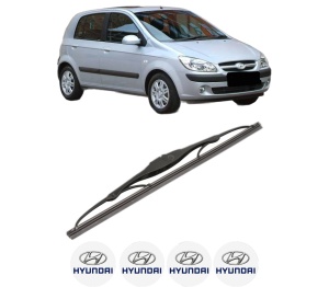 Stergator lamela spate HYUNDAI GETZ (TB) din 2002 - 2010, pentru luneta auto, Valeo Silencio, din cauciuc siliconat rezistent, 4 Stickere Auto HYUNDAI v19402