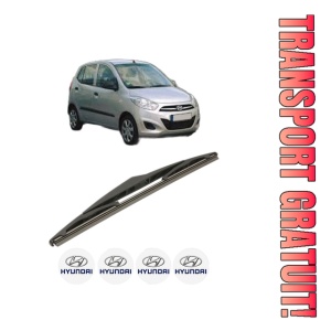 Stergator lamela spate HYUNDAI i10 I (PA) din 2007 - 2018, pentru luneta auto, Bosch Twin, din cauciuc siliconat rezistent, 4 Stickere Auto HYUNDAI
