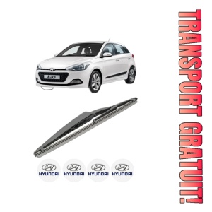 Stergator lamela spate HYUNDAI i20 II Coupe (GB) din 2015 - 2021, pentru luneta auto, Bosch Twin, din cauciuc siliconat rezistent, 4 Stickere Auto HYUNDAI