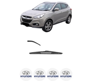 Stergator lamela spate HYUNDAI ix35 (LM, EL, ELH) din 2009 - 2015, pentru luneta auto, Valeo Silencio, din cauciuc siliconat rezistent, 4 Stickere Auto HYUNDAI v16162