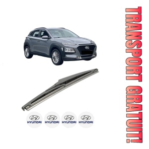 Stergator lamela spate HYUNDAI KONA (OS, OSE, OSI) din 2017 - 2023, pentru luneta auto, Bosch Twin, din cauciuc siliconat rezistent, 4 Stickere Auto HYUNDAI