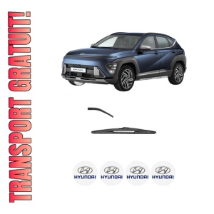 Stergator lamela spate HYUNDAI KONA (SX2) din 2023, pentru luneta auto, Valeo Silencio, din cauciuc siliconat rezistent, 4 Stickere Auto HYUNDAI
