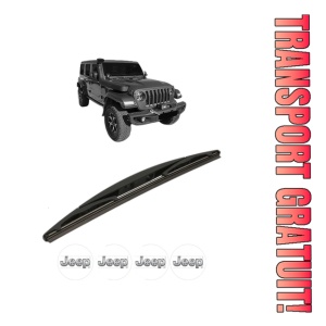 Stergator lamela spate JEEP WRANGLER IV (JL) din 2017, pentru luneta auto, Bosch Twin, din cauciuc siliconat rezistent, 4 Stickere Auto JEEP