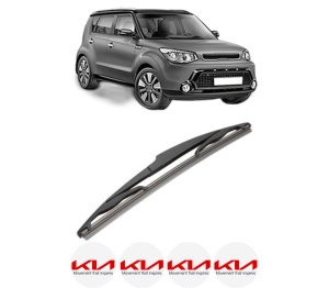 Stergator lamela spate KIA SOUL II (PS) din 2014 - 2018, pentru luneta auto, Valeo Silencio, din cauciuc siliconat rezistent, 4 Stickere Auto KIA v17842