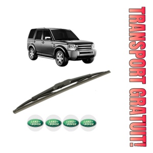 Stergator lamela spate LAND ROVER DISCOVERY III VAN (L319) din 2007 - 2009, pentru luneta auto, Bosch Twin, din cauciuc siliconat rezistent, 4 Stickere Auto LAND ROVER
