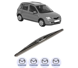 Stergator lamela spate MAZDA 2 (DY) din 2003 - 2007, pentru luneta auto, Valeo Silencio, din cauciuc siliconat rezistent, 4 Stickere Auto MAZDA v18682