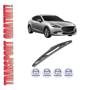 Stergator lamela spate MAZDA 3 Hatchback Van (BM) din 2015 - 2016, pentru luneta auto, Valeo Silencio, din cauciuc siliconat rezistent, 4 Stickere Auto MAZDA