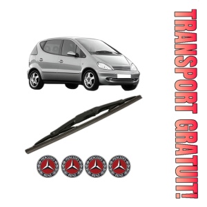 Stergator lamela spate MERCEDES-BENZ A-CLASS (W168) din 1997 - 2004, pentru luneta auto, Bosch Twin, din cauciuc siliconat rezistent, 4 Stickere Auto MERCEDES-BENZ