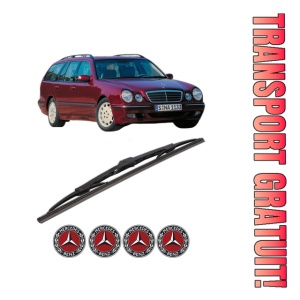 Stergator lamela spate MERCEDES-BENZ E-CLASS T-Model (S210) din 1996 - 2003, pentru luneta auto, Bosch Twin, din cauciuc siliconat rezistent, 4 Stickere Auto MERCEDES-BENZ