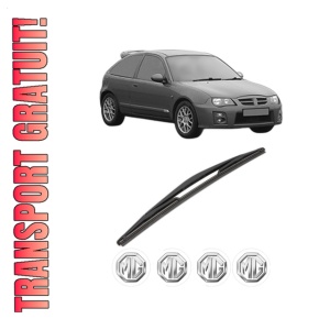 Stergator lamela spate MG ZR din 2001 - 2005, pentru luneta auto, Valeo Silencio, din cauciuc siliconat rezistent, 4 Stickere Auto MG