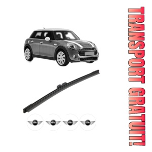 Stergator lamela spate MINI MINI (F55) din 2013 - 2017, pentru luneta auto, Bosch Aerotwin, din cauciuc siliconat rezistent, 4 Stickere Auto MINI