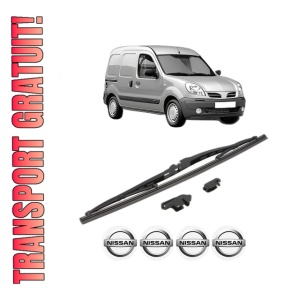 Stergator lamela spate NISSAN KUBISTAR Van (X76) din 2003 - 2009, pentru luneta auto, Valeo Silencio, din cauciuc siliconat rezistent, 4 Stickere Auto NISSAN