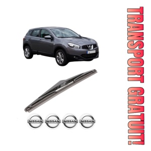 Stergator lamela spate NISSAN QASHQAI I VAN (J10) din 2013 - 2014, pentru luneta auto, Bosch Twin, din cauciuc siliconat rezistent, 4 Stickere Auto NISSAN