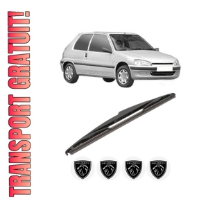 Stergator lamela spate PEUGEOT 106 II (1A_, 1C_) din 1996 - 2004, pentru luneta auto, Valeo Silencio, din cauciuc siliconat rezistent, 4 Stickere Auto PEUGEOT