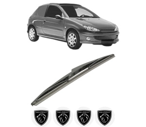 Stergator lamela spate PEUGEOT 206 Van din 2001 - 2009, pentru luneta auto, Bosch Twin, din cauciuc siliconat rezistent, 4 Stickere Auto PEUGEOT v28021